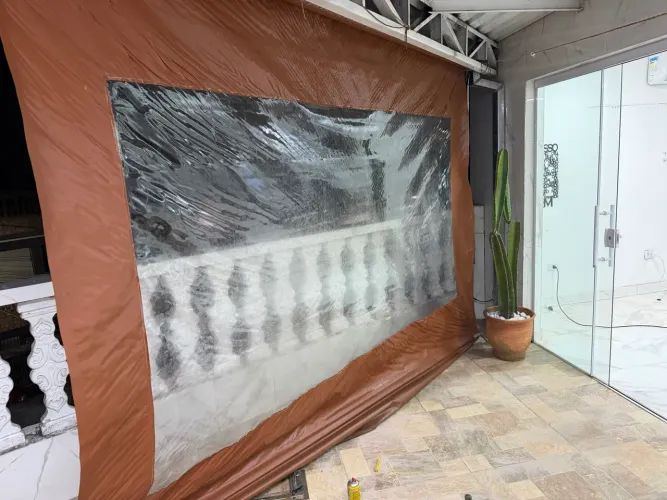 Toldo cortina retrátil lona