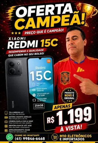Celular xiaomi redmi 15c 256gb 8gb ram novo lacrado
