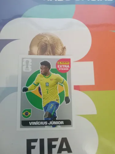 Figurinha Extra Sticker Vinicius Junior Prata Original