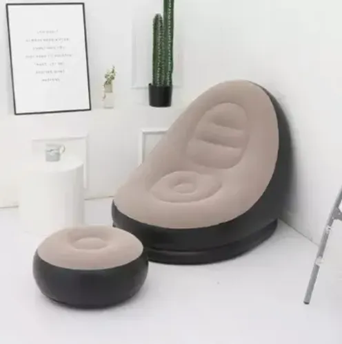 Poltrona Inflável Ultra Lounge Com Pufe Sofá