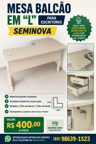 Mesa Balcão em L