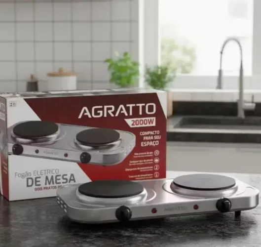 Vendo 2 fogões de mesa elétricos NOVOS de 2 bocas (nunca utilizados) marca Agratto