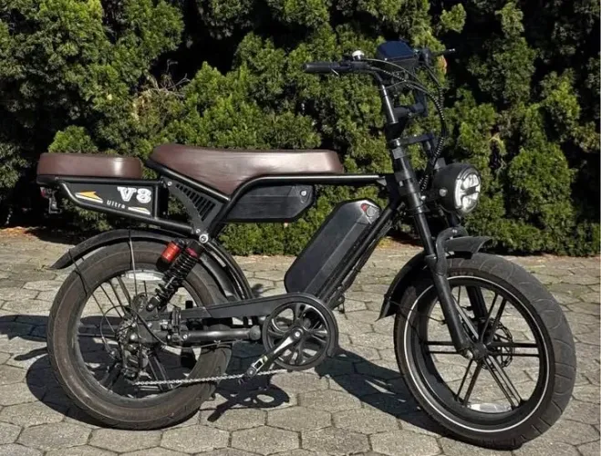 Bicicleta elétrica V8 Ultra 3 baterias