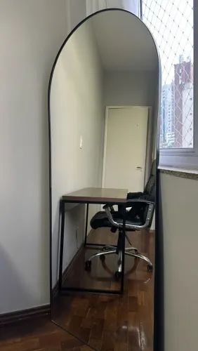 Espelho Grande de Corpo Inteiro 170x70 - Arco com Moldura Preta