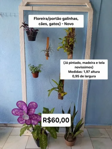 Floreira vertical/portão para pets