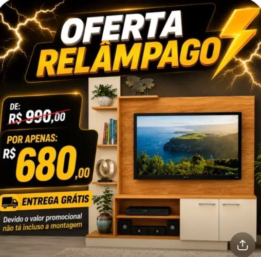 Estante Para Tv E Home Theater Até 55 Polegadas