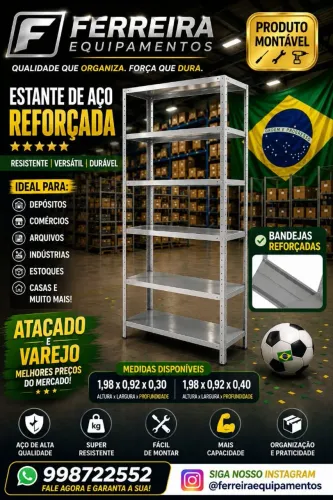 Estante de ferro 6 bandejas com pintura eletrostática,  pronta entrega 