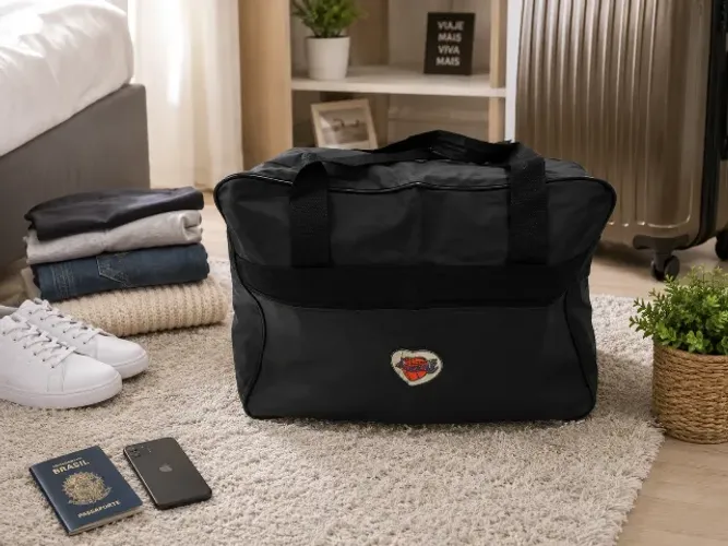 Bolsa de Viagem Grande Preta Resistente Mala de Mão Academia