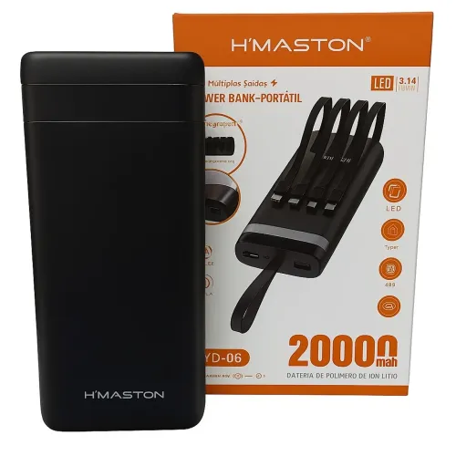 Power Bank Carregador Portátil - 20.000mAh | Múltiplas Cargas Rápidas