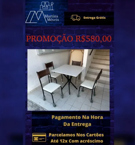 GRANDE PROMOÇÃO MESA 04 CADEIRAS ENTREGA GRÁTIS ACEITA CARTÃO.