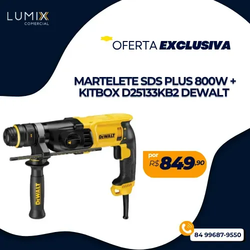 MARTELETE SDS PLUS 800W+KITBOX D25133KB2 DEWALT