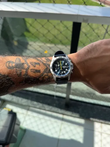 Relógio Seiko SND379PC Cronógrafo Azul - Novo