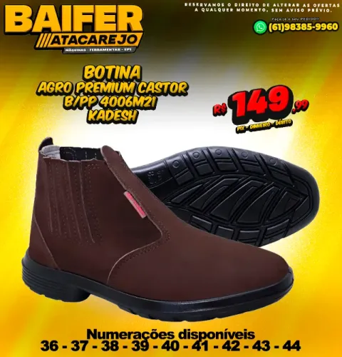 Botina Agro Premium Castor B/PP Marrom 4006M21 Kadesh