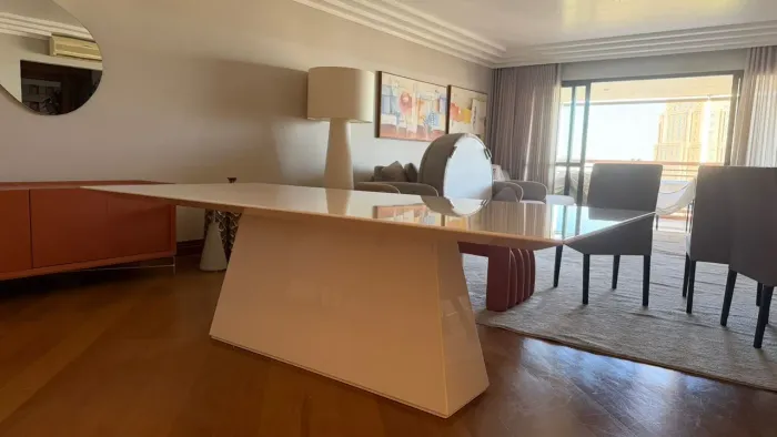 Mesa de Jantar de Resina Branca 2,40 x 1,10