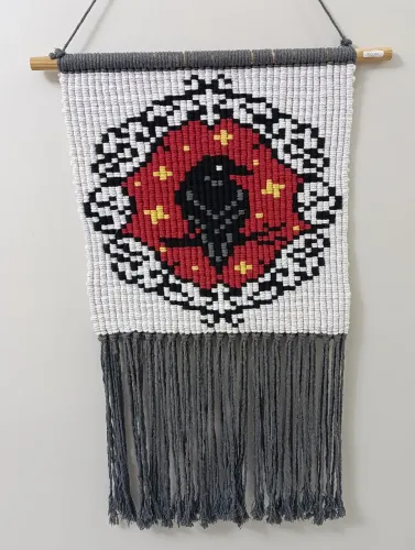 Pixel macramé corvo old School 32cm x 18cm