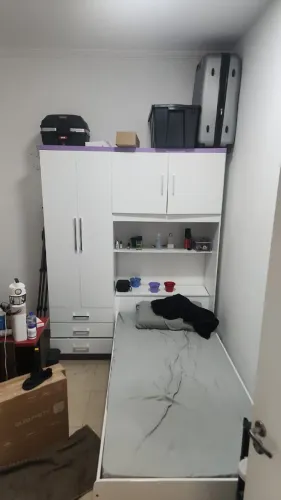 Kit Armario Multiuso De Solteiro Com Cama Embutida