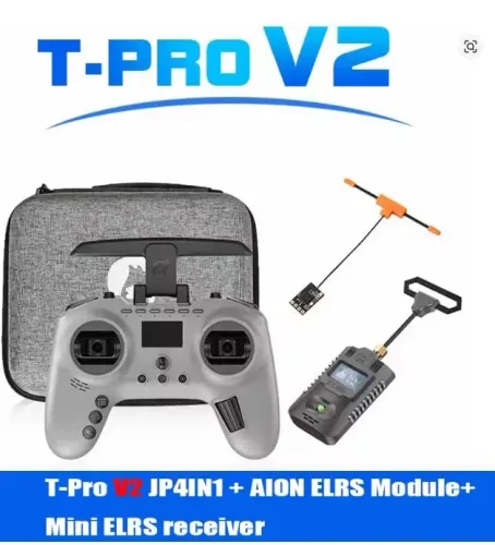 Rádio Controle Jumper T-Pro V2 JP4IN1 + AION ELRS + Receptor ? NOVO, SEM USO