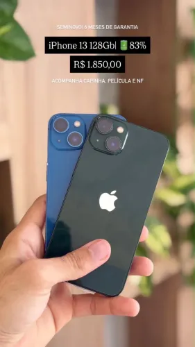 iPhone 13 128GB Verde/Azul | Bateria 83% | Garantia + Capinha e Película