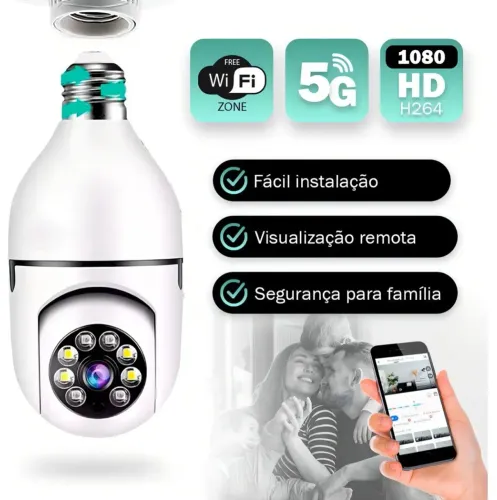 Câmera Wi-Fi para Bocal (panorâmica)
