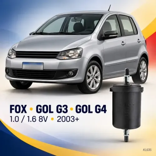 Filtro de Combustível VW Fox Gol G3 G4 1.0 1.6 8V Metal Leve KL635 - Novo