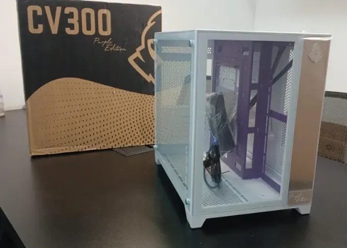 Gabinete Mancer CV 300 Branco Purple Edition, suporte 9 fans , novo lacrado na caixa.