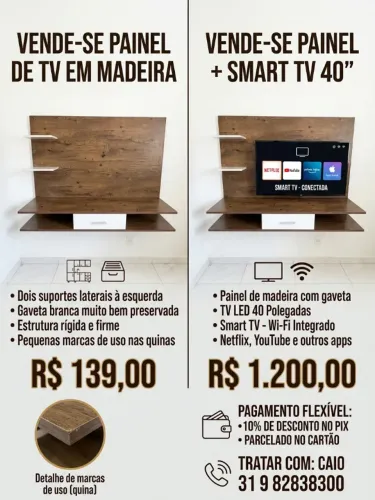 Painel de parade individual / Ou Painel com TV