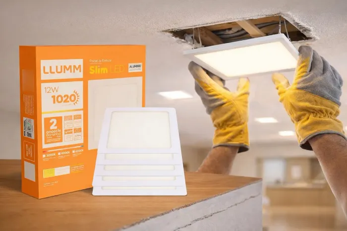 Luminária LED Slim LLUMM 12W - Iluminação Eficiente