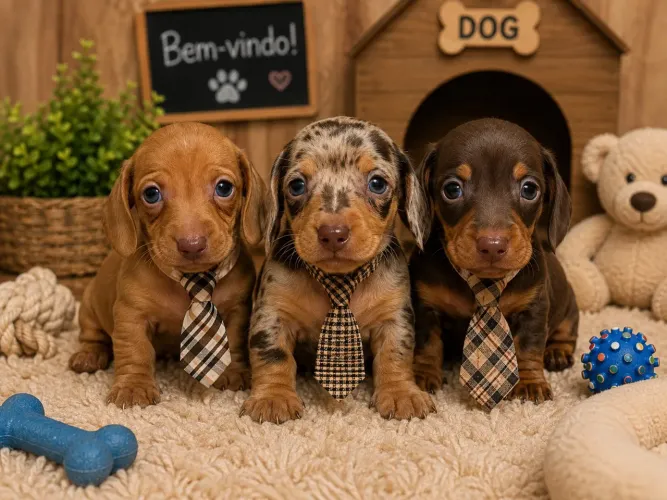 Filhotes exóticos machinhos dachshund miniatura procedência 