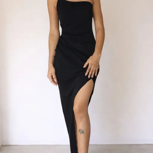 Vestido Longo Preto com Fenda e Bojo - Novo Nunca Usado ?