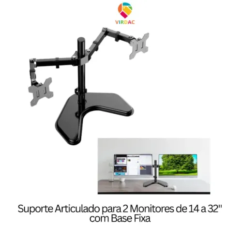 Suporte Articulado para 2 monitores 14" a 32"