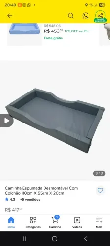 Cama montessoriana acolchoada sem colchão