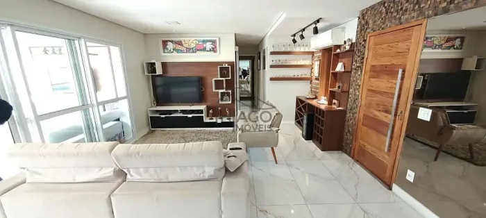 Apartamento Top mobiliado, Varanda com churrasqueira, 3 quartos, 2 vagas, Condominio Clube