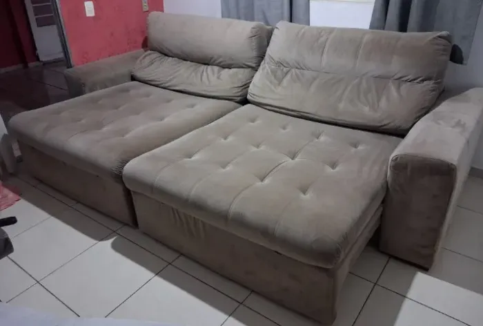 Sofá 4 Lugares Retrátil e Reclinável 3 metros