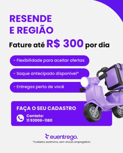 Tem carro ou moto? Faça entregas em Resende