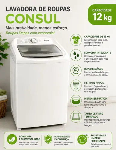 Lavadora de Roupas Consul 12 kg