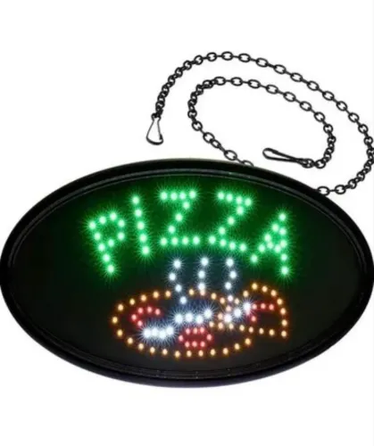 Placa de led com tema pizza