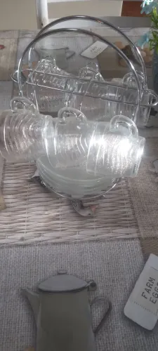 Jogo de xícaras de café com suporte