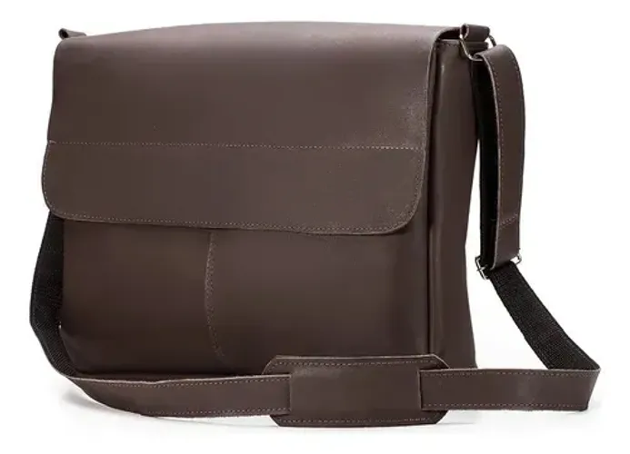 Bolsa Transversal Masculina Couro Marrom