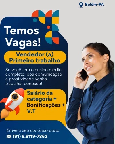 VAGA DE EMPREGO: VENDEDOR(A)