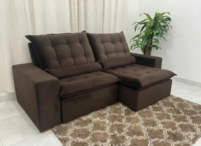 Sofá retratil e reclinável Londres com molas