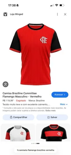 Camisa Flamengo Braziline com etiqueta