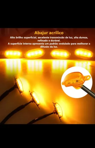 KIT LED DE GRADE LARANJA PARA CAMINHONETE