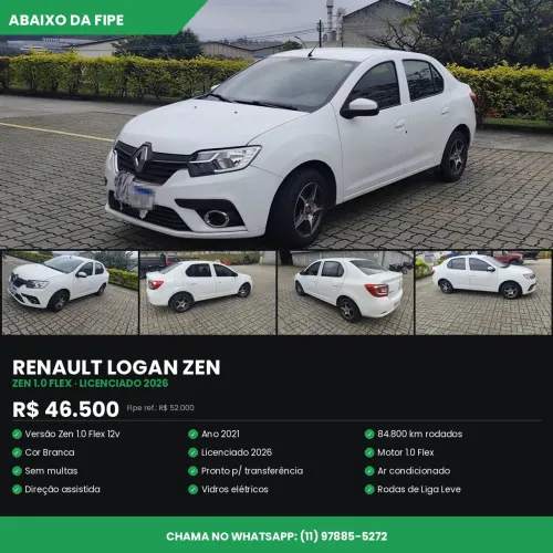 Renault Logan Zen Flex 1.0 12V 4P Mec. 2021