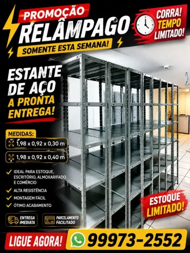Estante de aço cinza 6 bandejas novas pronta entrega