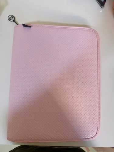Fichário rosa completo novo