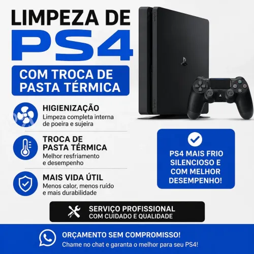 Limpeza com troca de pasta térmica PS4