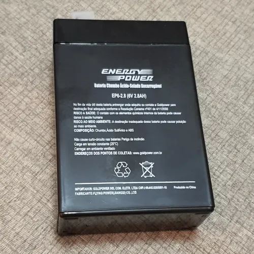 Bateria Ep6-2.8 6v 2.8ah Selada Recarregavel Energy Power
