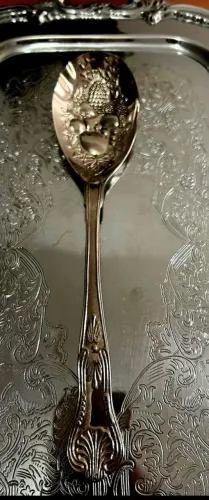 Antigo Talher de Servir espessurado à Prata