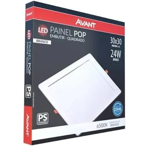 Kit 10 Painel Plafon Led Embutir Borda 100% Alumínio 24w 29x29 6500k