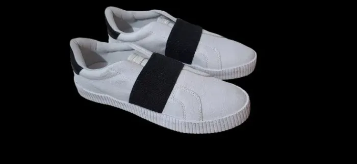 Tênis Slip On Branco Elástico Preto Anacapri Nunca Usado